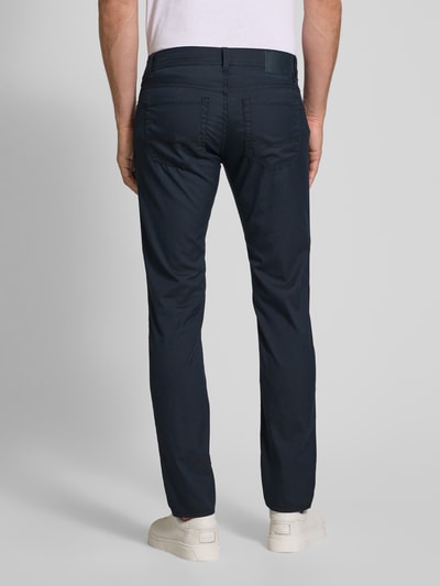 Pierre Cardin Tapered fit chino met structuurmotief, model 'Lyon' Marineblauw - 5