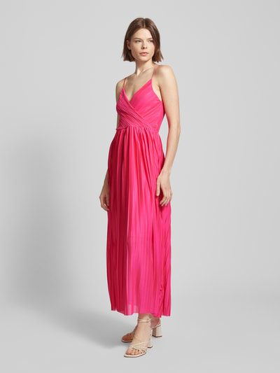 Only Sukienka midi z cienkimi ramiączkami model ‘ELEMA’ Mocnoróżowy 1