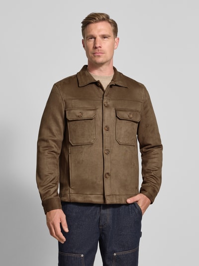 MCNEAL Regular fit overhemdjack met borstzakken Middenbruin - 4