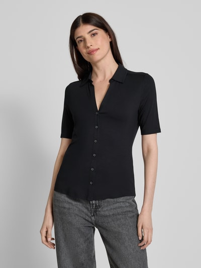 Marc O'Polo Regular Fit Jersey-Bluse mit kurzem Arm aus Viskose-Mix BLACK 4