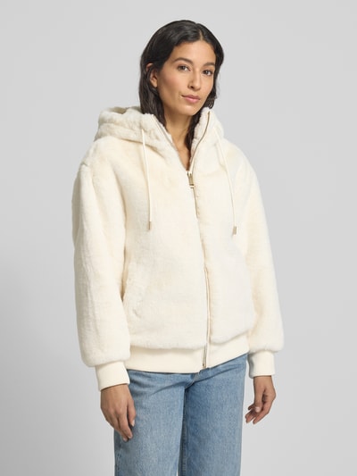 Guess Jacke aus Kunstfell mit Reißverschluss Modell 'LUCREZIA' Ecru 4