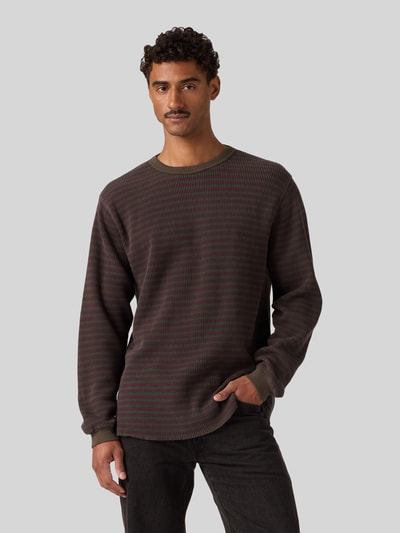 Levi's® Relaxed Fit Langarmshirt aus reiner Baumwolle Modell 'THERMAL TEE YANNIC' Dunkelbraun 4