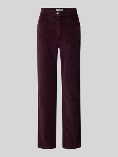 Raphaela By Brax Straight fit corduroy broek, model 'Laura' Bordeaux - 2