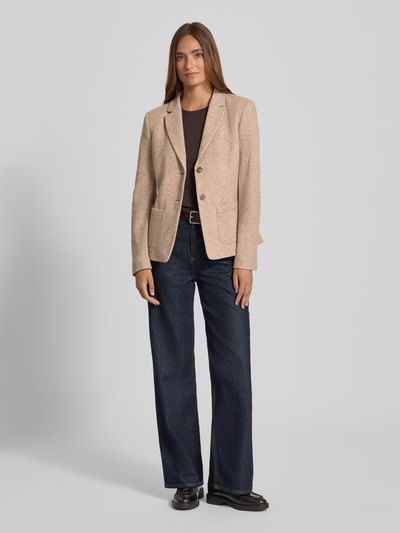 WHITE LABEL Slim Fit Blazer aus Woll-Mix mit Reverskragen Sand 1