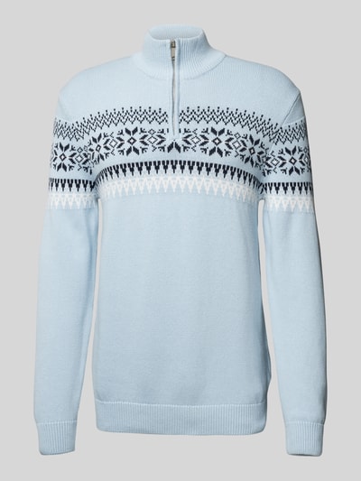 MCNEAL Strickpullover mit Stehkragen Hellblau 2