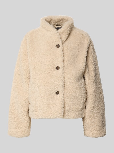 Gina Tricot Jacke aus Teddyfell mit Stehkragen Modell 'Pile' Ecru 2