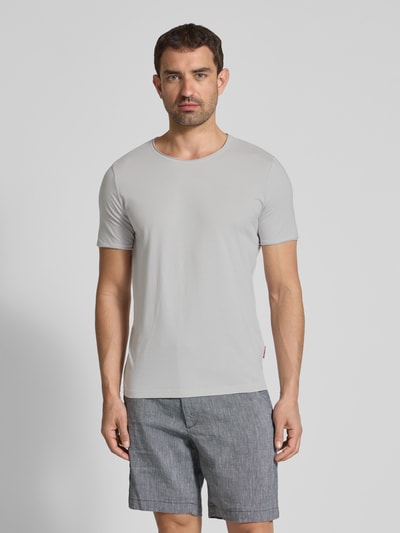JOOP! Jeans T-Shirt mit geripptem Rundhalsausschnitt Modell 'Cesare' Hellgrau 4