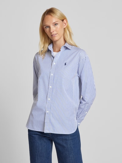 Polo Ralph Lauren Overhemdblouse met labelstitching Lichtblauw - 4