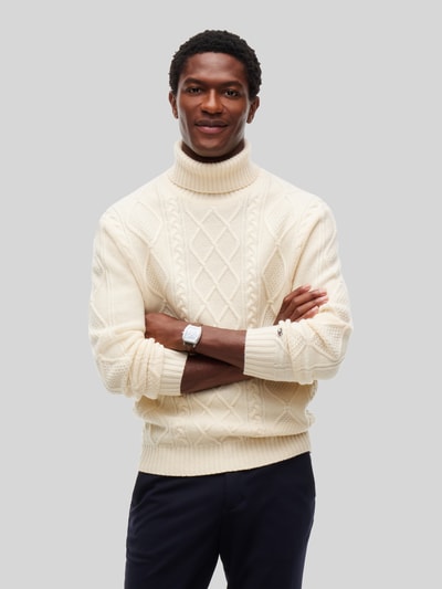 Tommy Hilfiger Regular Fit Rollkragenpullover aus Woll-Kaschmir-Mix Ecru 4
