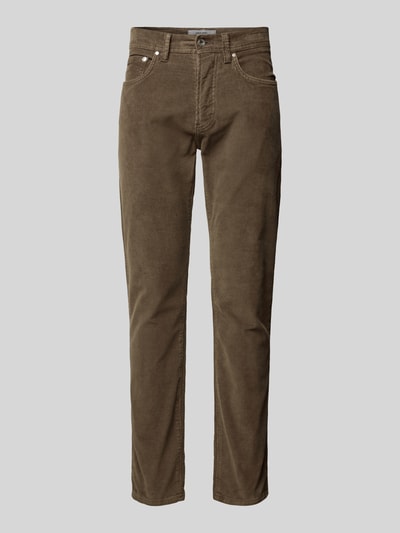 Pierre Cardin Tapered fit corduroy broek, model 'Lyon' Middenbruin - 2