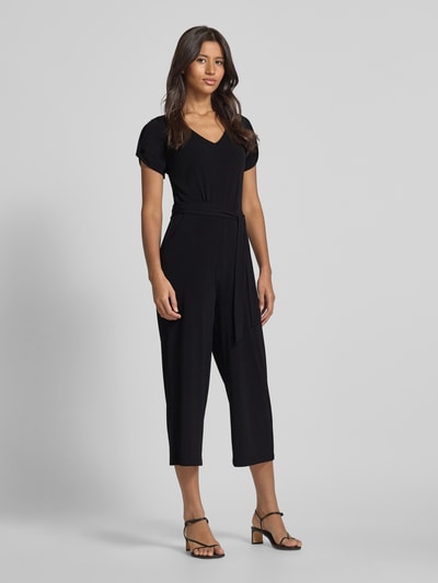 More & More Jumpsuit mit V-Ausschnitt und Bindegürtel Black 1