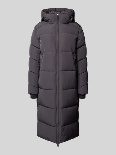 WITHBLACK Steppmantel mit Kapuze Mittelgrau 2