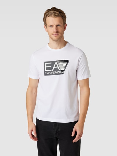 EA7 Emporio Armani T-Shirt mit Label-Print Weiss 4