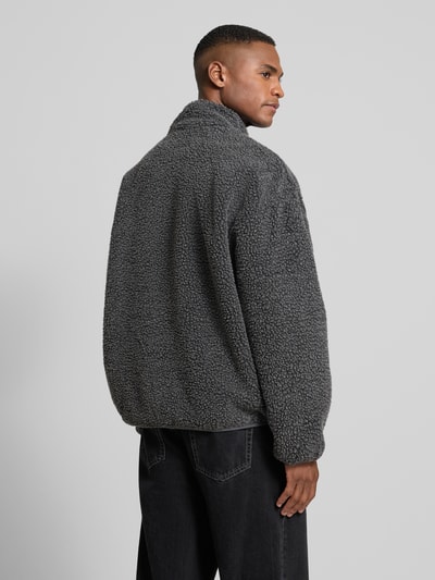 American Vintage Fleecejacke mit Stehkragen Modell 'HOKTOWN' Anthrazit 5