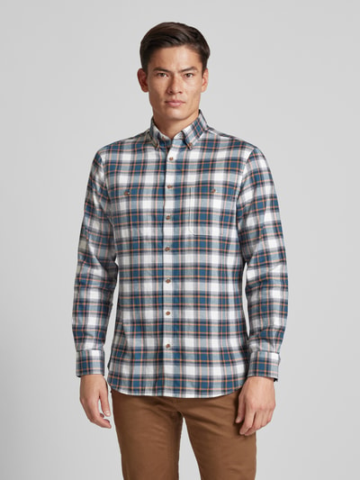 Christian Berg Men Freizeithemd mit Button-Down-Kragen Petrol 4