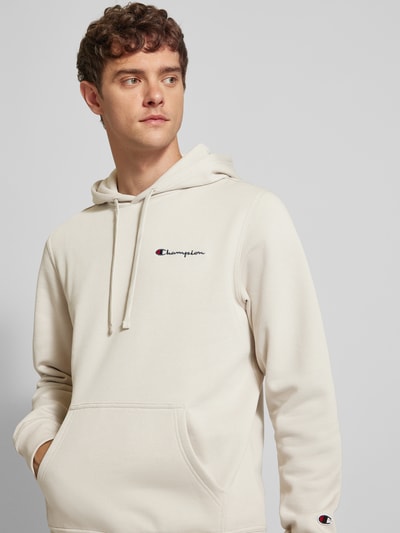 CHAMPION Hoodie mit Label-Stitching Beige 3