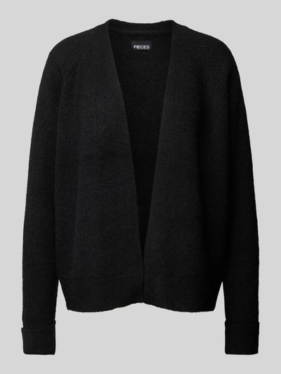 Pieces Regular Fit Cardigan mit Wollanteil in Melange Modell 'ELLEN' Black 1