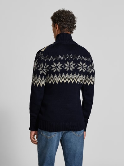 Dale of Norway Noorse trui met schipperskraag van wolmix, model 'Myking' Marineblauw - 5