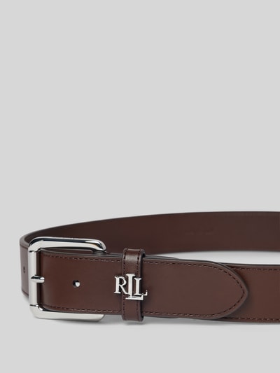 Lauren Ralph Lauren Leren riem met labelapplicatie Donkerbruin - 2