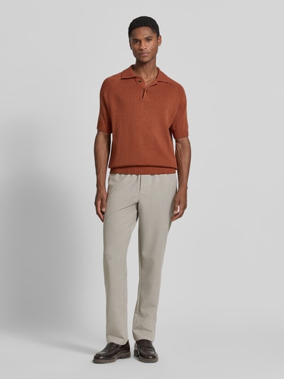 Les Deux Kleingemusterte Hose mit elastischem Bund Sand 1