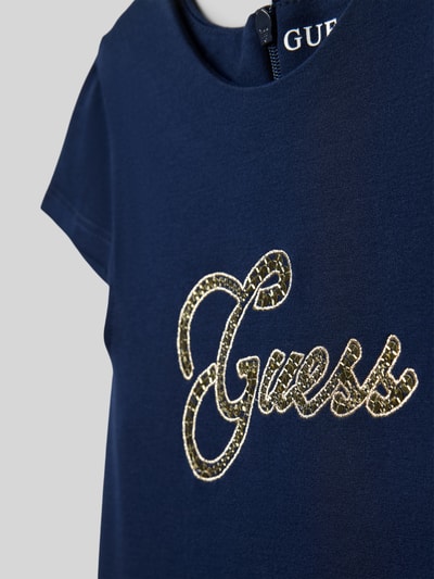 Guess Sukienka mini z detalem z logo Granatowy 2