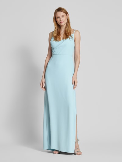 Vera Wang Bride Abendkleid in Wickel-Optik Modell 'BORDEUX' Hellblau 4