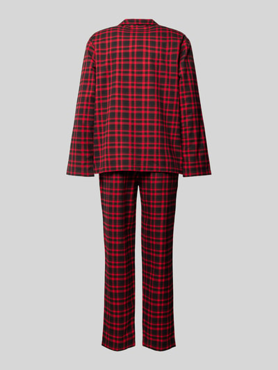 HUGO Pyjama mit Label-Details Modell 'Flannel' Rot 3