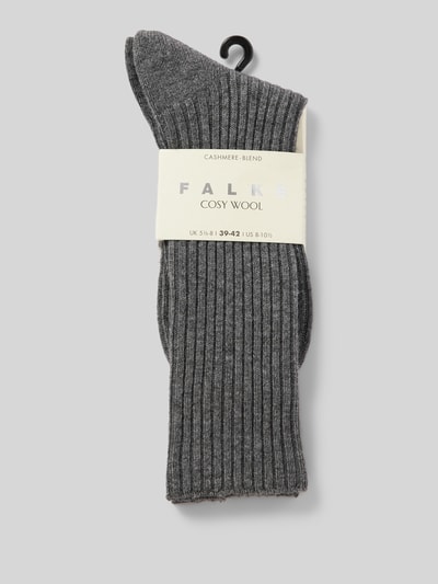 Falke Socken mit Label-Stiching Modell 'COSY' Hellgrau 3