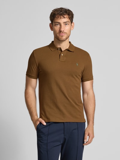 Polo Ralph Lauren Poloshirt met labelstitching Middenbruin - 4