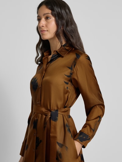 MM Sukienka koszulowa taliowana z czystego jedwabiu model ‘JADI’ Koniakowy 3