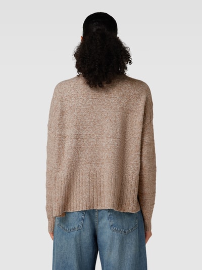 Vero Moda Gebreide pullover met opstaande kraag, model 'Doffy' Middenbruin - 5