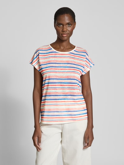 Christian Berg Woman T-shirt z prążkowanym okrągłym dekoltem Niebieski 4