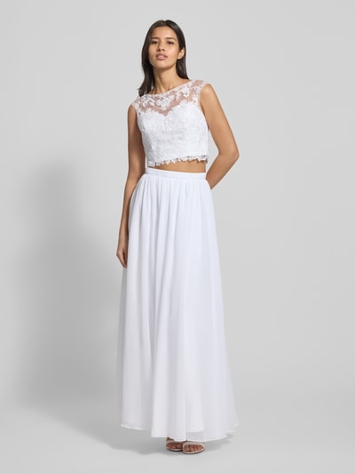 Laona Regular Fit Abendkleid mit floralem Spitzenbesatz Weiss 4