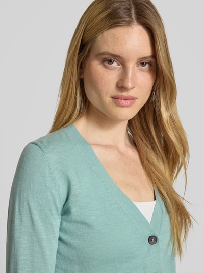 Marc O'Polo Slim Fit Strickjacke aus Baumwoll-Leinen-Mix Mint 3