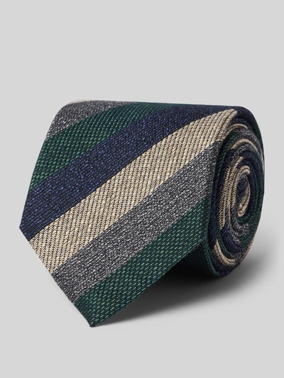 REAL GUYS Krawatte aus Seiden-Mix mit Logo-Patch (8,5 cm) Oliv 1