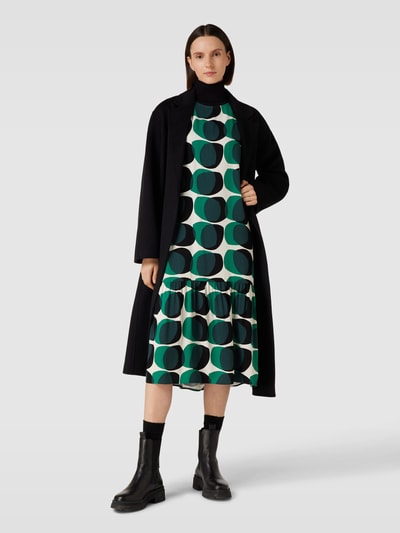 OPUS Midikleid mit Allover-Muster Modell 'Wicy witty' Petrol 1