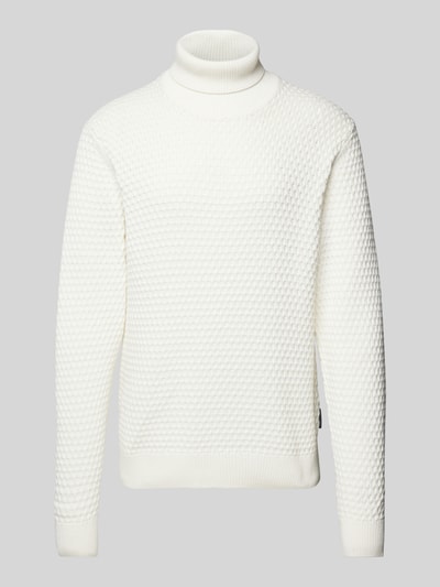 Casual Friday Rollkragenpullover mit Label-Detail Modell 'Karl' Offwhite 2