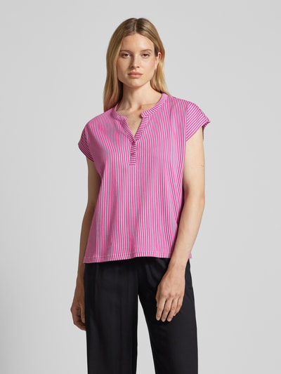 Tom Tailor T-Shirt mit Tunikakragen Pink 4