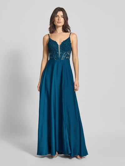 Mascara Sukienka wieczorowa z dekoltem w kształcie serca Petrol 4