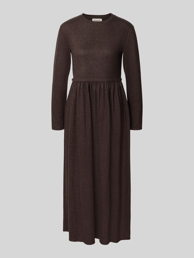 Produktfoto, Fit and Flare Freizeitkleid aus Viskose-Mix Modell 'VETTURA' von Max Mara, Damen Freizeitkleid von Weekend Max Mara, dunkelbraun, langer Schnitt, strukturierter Stoff