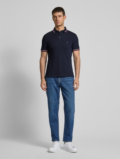 Tommy Hilfiger Slim Fit Poloshirt mit Logo-Stitching Marine 1