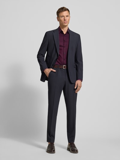 Jake*s Koszula biznesowa o kroju slim fit z bawełny z kołnierzykiem typu kent Bordowy 1