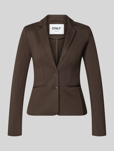 Produktfoto, brązowy Slim Fit Kurzblazer aus Viskose-Mix Modell 'POPTRASH' von ONLY, gładka faktura, kontekst: damski krótki żakiet ONLY