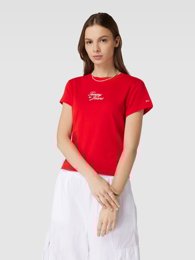 Tommy Jeans T-Shirt mit Logo-Print Rot 4