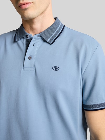 Tom Tailor Koszulka polo o kroju regular fit z kołnierzykiem w kontrastowym kolorze Szaroniebieski 3