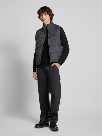 Jack & Jones Bodywarmer met opstaande kraag, model 'STATE' Antraciet - 1