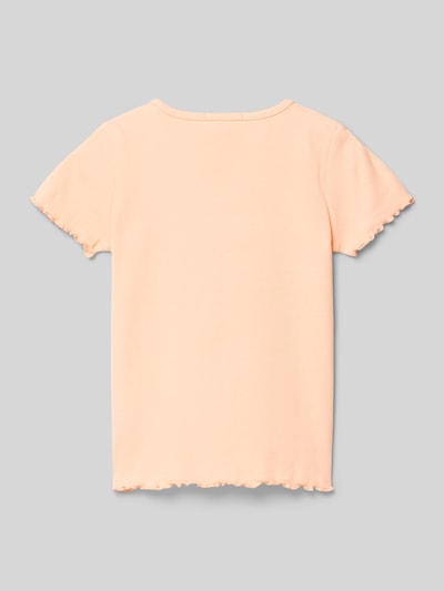 Tom Tailor T-shirt met labelstitching Abrikoos - 3