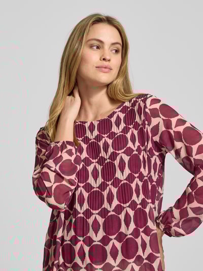 ZABAIONE Blouseshirt met ronde hals en plissévouwen Fuchsia - 3