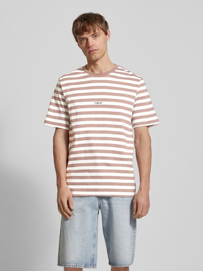 Jack & Jones T-Shirt mit Label-Print Modell 'VESTERBRO' Hellbraun 4