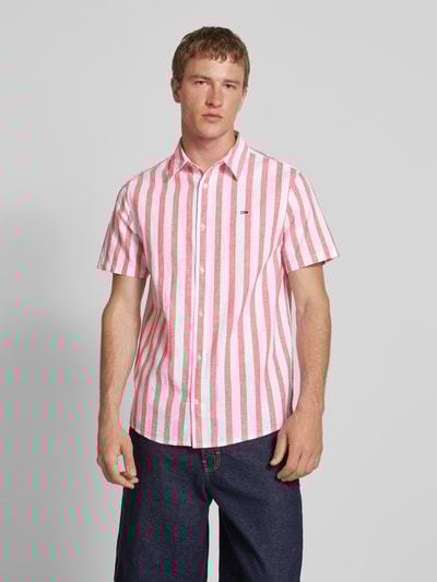 Tommy Jeans Regular fit vrijetijdsoverhemd van een mix van katoen en linnen
 Offwhite - 4